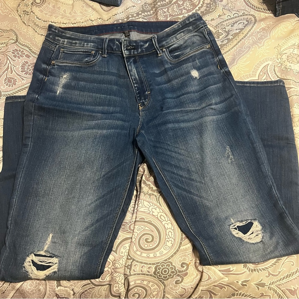 WHBM skinny distressed jeans